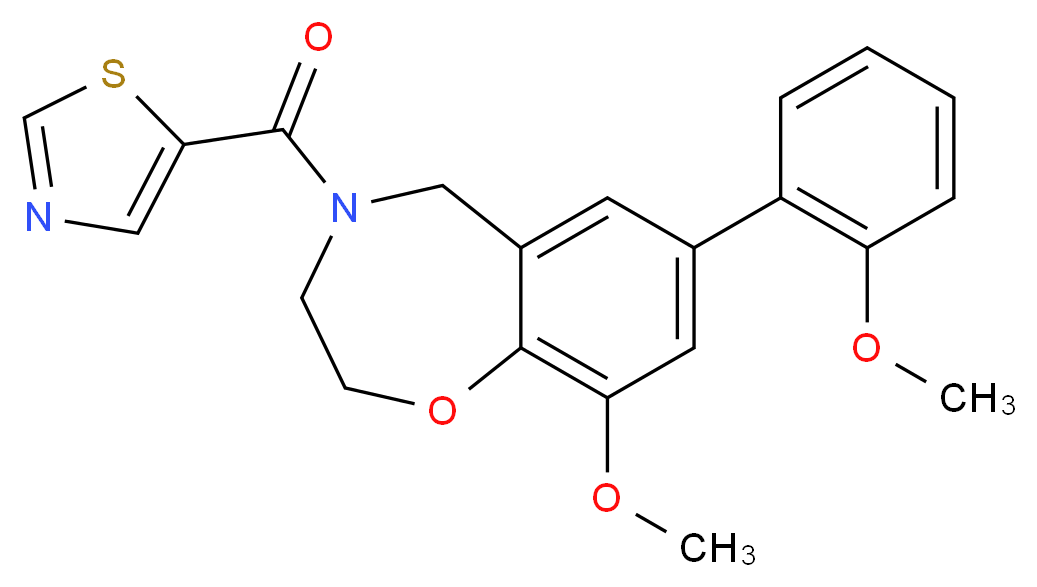 9-methoxy-7-(2-methoxyphenyl)-4-(1,3-thiazol-5-ylcarbonyl)-2,3,4,5-tetrahydro-1,4-benzoxazepine_Molecular_structure_CAS_)