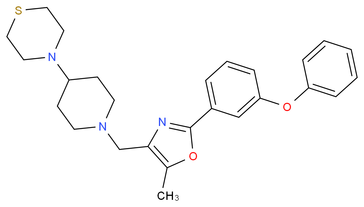 4-(1-{[5-methyl-2-(3-phenoxyphenyl)-1,3-oxazol-4-yl]methyl}-4-piperidinyl)thiomorpholine_Molecular_structure_CAS_)