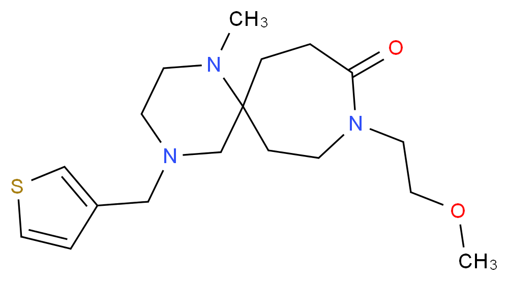 9-(2-methoxyethyl)-1-methyl-4-(3-thienylmethyl)-1,4,9-triazaspiro[5.6]dodecan-10-one_Molecular_structure_CAS_)