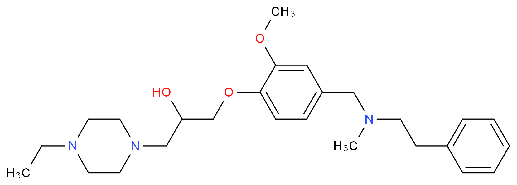 1-(4-ethyl-1-piperazinyl)-3-(2-methoxy-4-{[methyl(2-phenylethyl)amino]methyl}phenoxy)-2-propanol_Molecular_structure_CAS_)