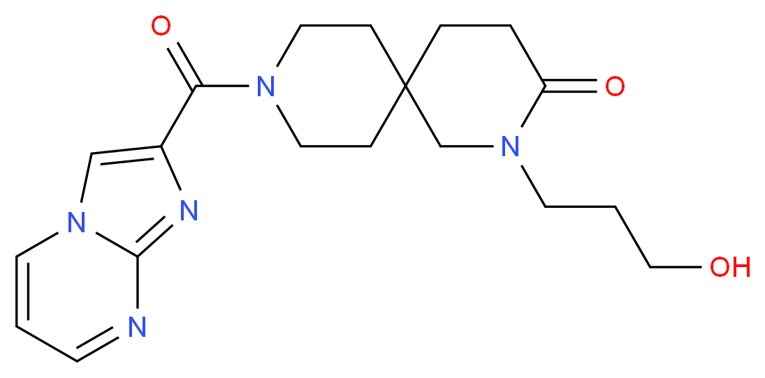 2-(3-hydroxypropyl)-9-(imidazo[1,2-a]pyrimidin-2-ylcarbonyl)-2,9-diazaspiro[5.5]undecan-3-one_Molecular_structure_CAS_)