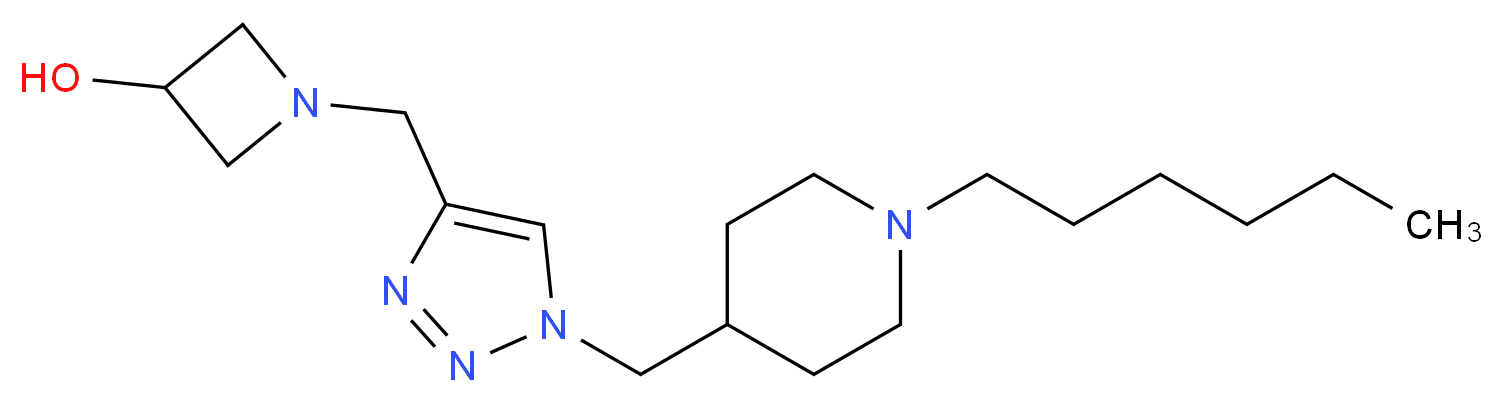 1-({1-[(1-hexylpiperidin-4-yl)methyl]-1H-1,2,3-triazol-4-yl}methyl)azetidin-3-ol_Molecular_structure_CAS_)