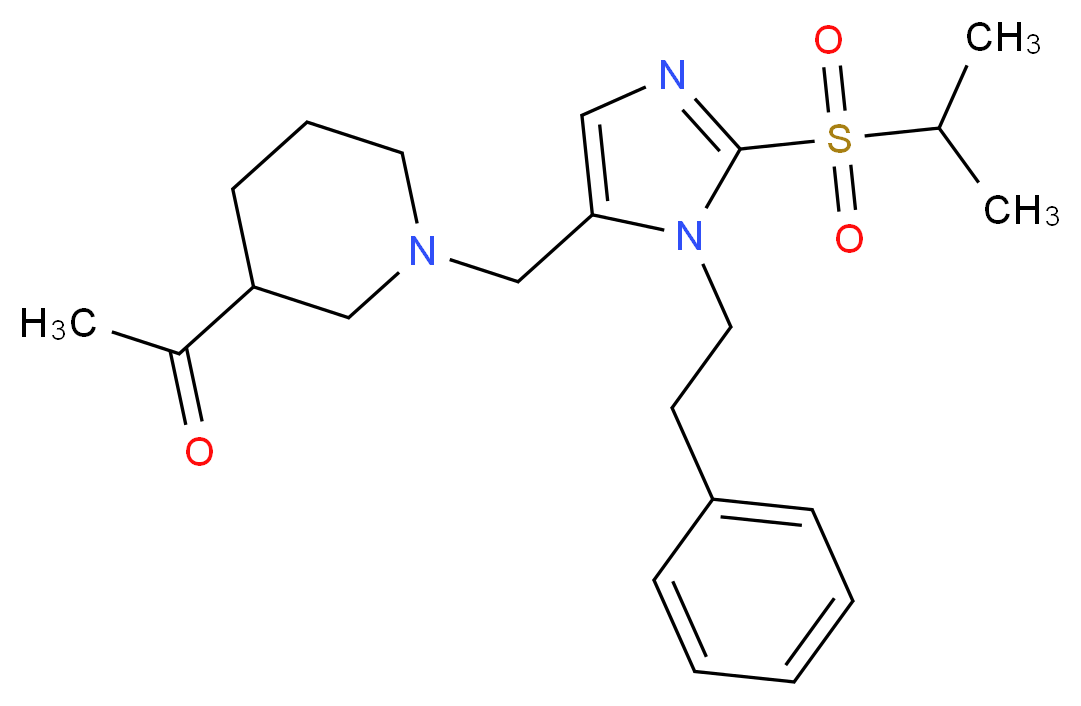 1-(1-{[2-(isopropylsulfonyl)-1-(2-phenylethyl)-1H-imidazol-5-yl]methyl}-3-piperidinyl)ethanone_Molecular_structure_CAS_)