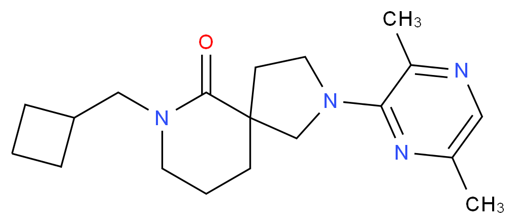 7-(cyclobutylmethyl)-2-(3,6-dimethylpyrazin-2-yl)-2,7-diazaspiro[4.5]decan-6-one_Molecular_structure_CAS_)