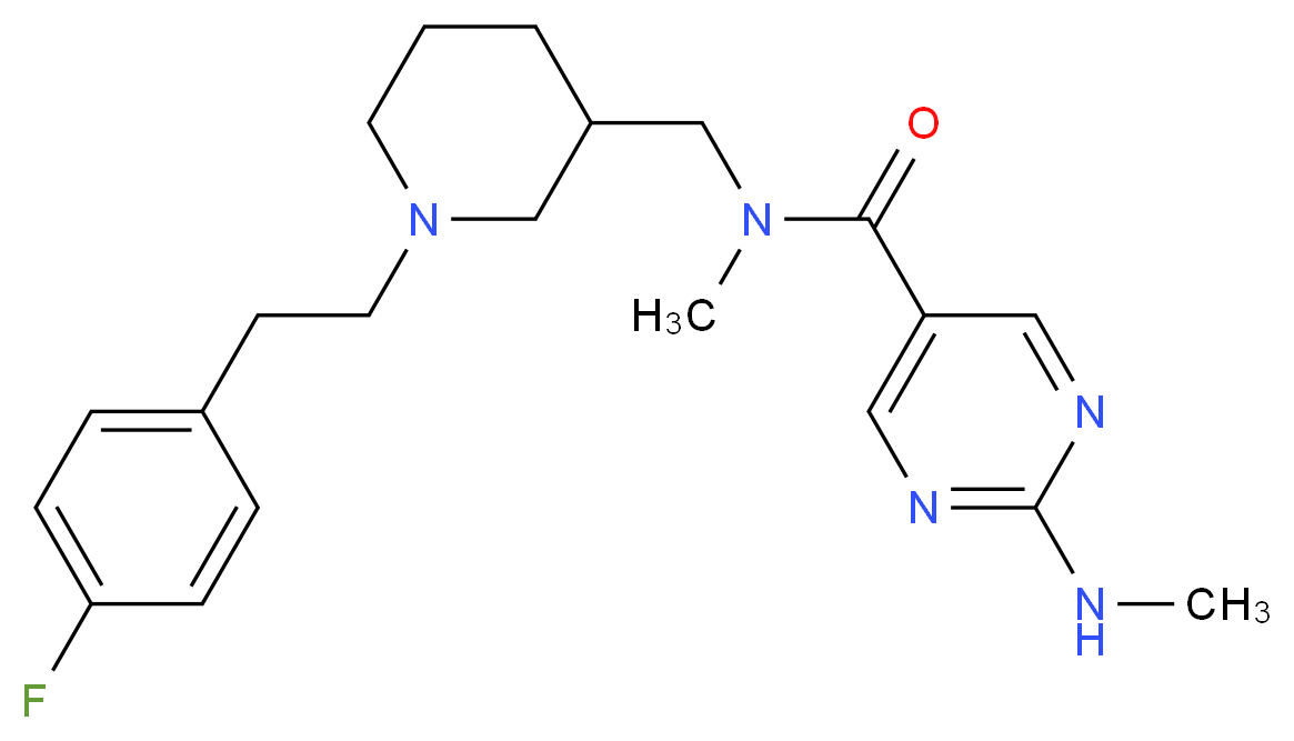 N-({1-[2-(4-fluorophenyl)ethyl]piperidin-3-yl}methyl)-N-methyl-2-(methylamino)pyrimidine-5-carboxamide_Molecular_structure_CAS_)