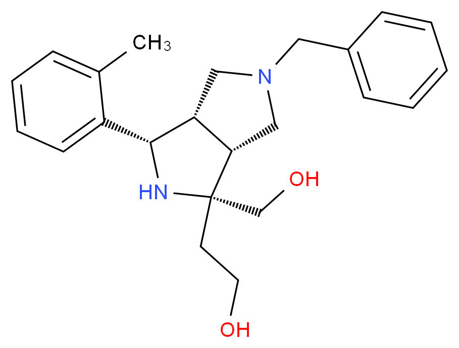 2-[(1R*,3S*,3aS*,6aR*)-5-benzyl-1-(hydroxymethyl)-3-(2-methylphenyl)octahydropyrrolo[3,4-c]pyrrol-1-yl]ethanol_Molecular_structure_CAS_)