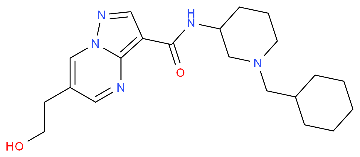 N-[1-(cyclohexylmethyl)-3-piperidinyl]-6-(2-hydroxyethyl)pyrazolo[1,5-a]pyrimidine-3-carboxamide_Molecular_structure_CAS_)