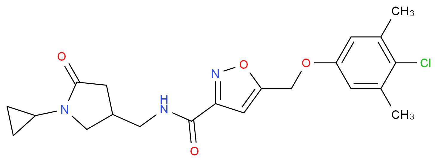 5-[(4-chloro-3,5-dimethylphenoxy)methyl]-N-[(1-cyclopropyl-5-oxo-3-pyrrolidinyl)methyl]-3-isoxazolecarboxamide_Molecular_structure_CAS_)