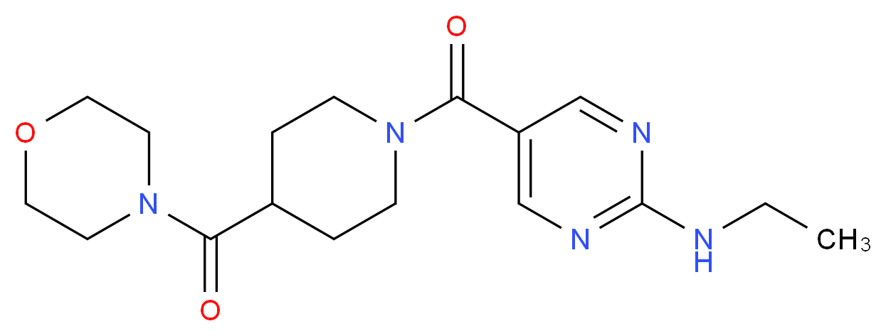 N-ethyl-5-{[4-(4-morpholinylcarbonyl)-1-piperidinyl]carbonyl}-2-pyrimidinamine_Molecular_structure_CAS_)