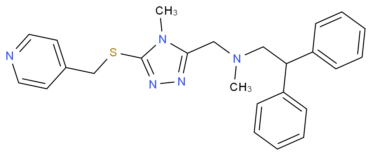 (2,2-diphenylethyl)methyl({4-methyl-5-[(4-pyridinylmethyl)thio]-4H-1,2,4-triazol-3-yl}methyl)amine_Molecular_structure_CAS_)
