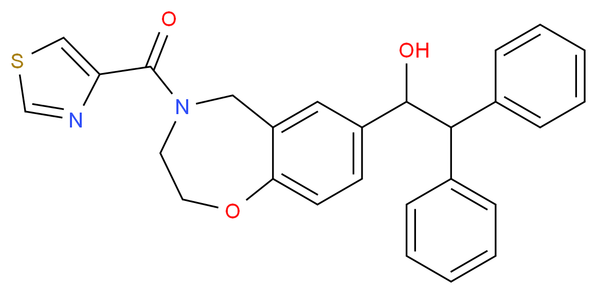 2,2-diphenyl-1-[4-(1,3-thiazol-4-ylcarbonyl)-2,3,4,5-tetrahydro-1,4-benzoxazepin-7-yl]ethanol_Molecular_structure_CAS_)