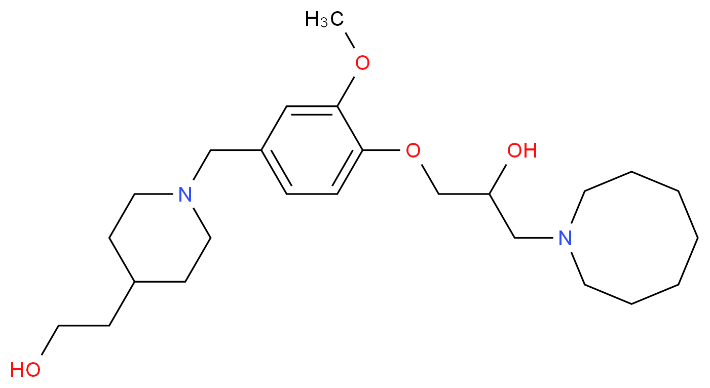 1-(1-azocanyl)-3-(4-{[4-(2-hydroxyethyl)-1-piperidinyl]methyl}-2-methoxyphenoxy)-2-propanol_Molecular_structure_CAS_)