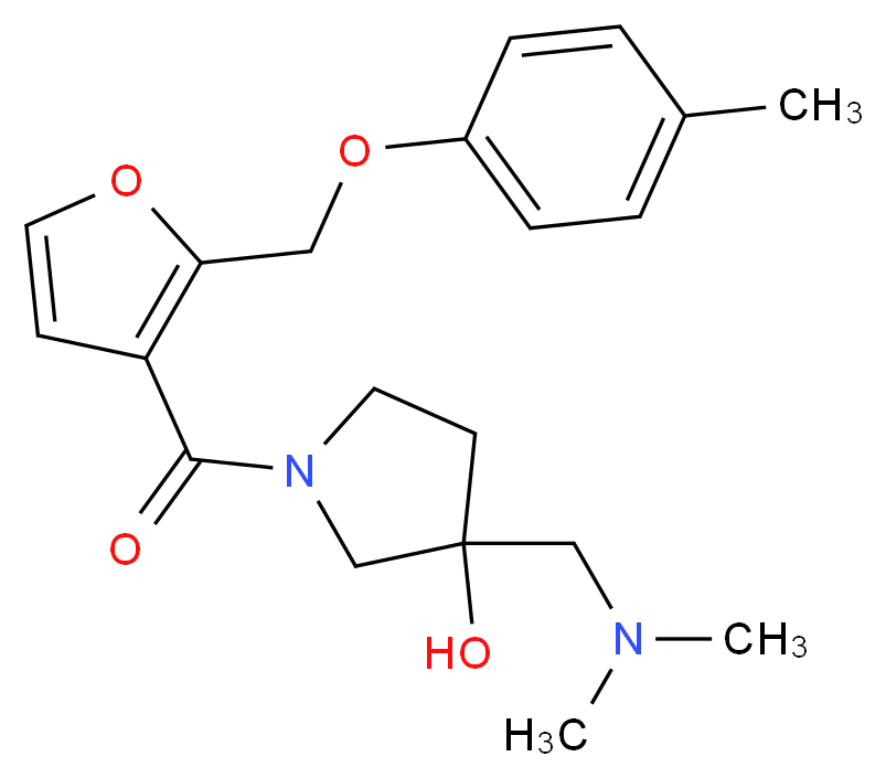 3-[(dimethylamino)methyl]-1-{2-[(4-methylphenoxy)methyl]-3-furoyl}-3-pyrrolidinol_Molecular_structure_CAS_)