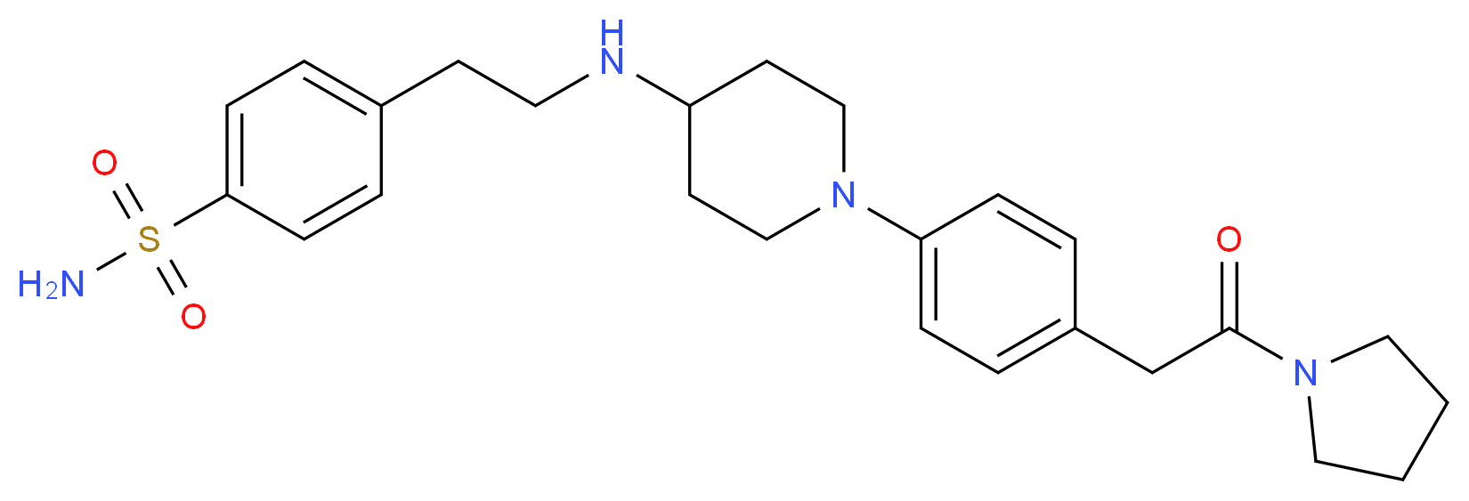 4-{2-[(1-{4-[2-oxo-2-(1-pyrrolidinyl)ethyl]phenyl}-4-piperidinyl)amino]ethyl}benzenesulfonamide_Molecular_structure_CAS_)