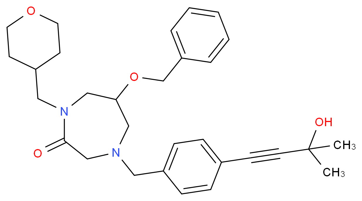 6-(benzyloxy)-4-[4-(3-hydroxy-3-methyl-1-butyn-1-yl)benzyl]-1-(tetrahydro-2H-pyran-4-ylmethyl)-1,4-diazepan-2-one_Molecular_structure_CAS_)