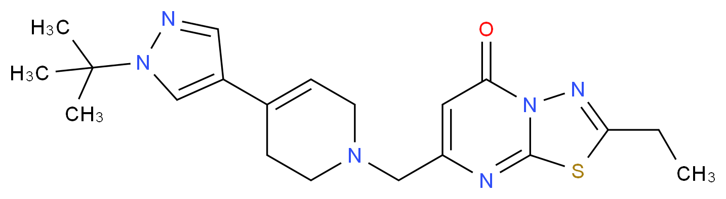 7-{[4-(1-tert-butyl-1H-pyrazol-4-yl)-3,6-dihydropyridin-1(2H)-yl]methyl}-2-ethyl-5H-[1,3,4]thiadiazolo[3,2-a]pyrimidin-5-one_Molecular_structure_CAS_)