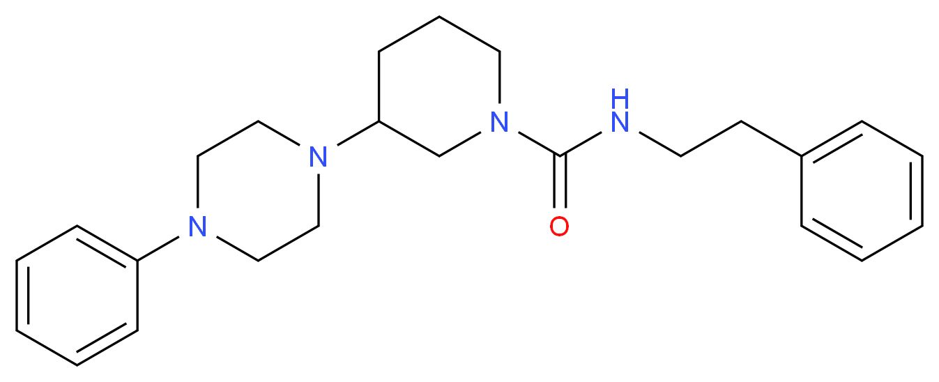 N-(2-phenylethyl)-3-(4-phenyl-1-piperazinyl)-1-piperidinecarboxamide_Molecular_structure_CAS_)