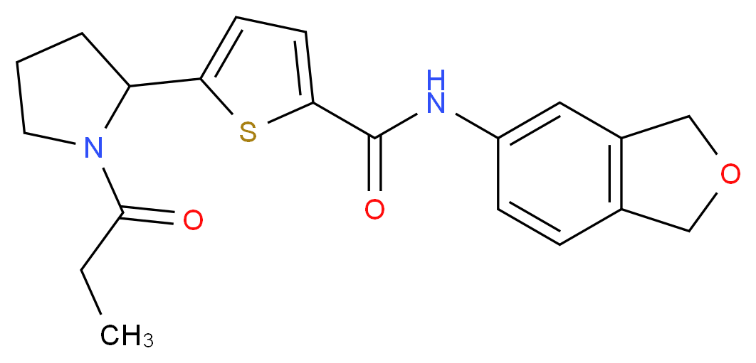 N-(1,3-dihydro-2-benzofuran-5-yl)-5-(1-propionyl-2-pyrrolidinyl)-2-thiophenecarboxamide_Molecular_structure_CAS_)