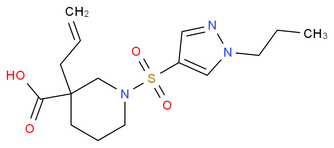 3-allyl-1-[(1-propyl-1H-pyrazol-4-yl)sulfonyl]-3-piperidinecarboxylic acid_Molecular_structure_CAS_)