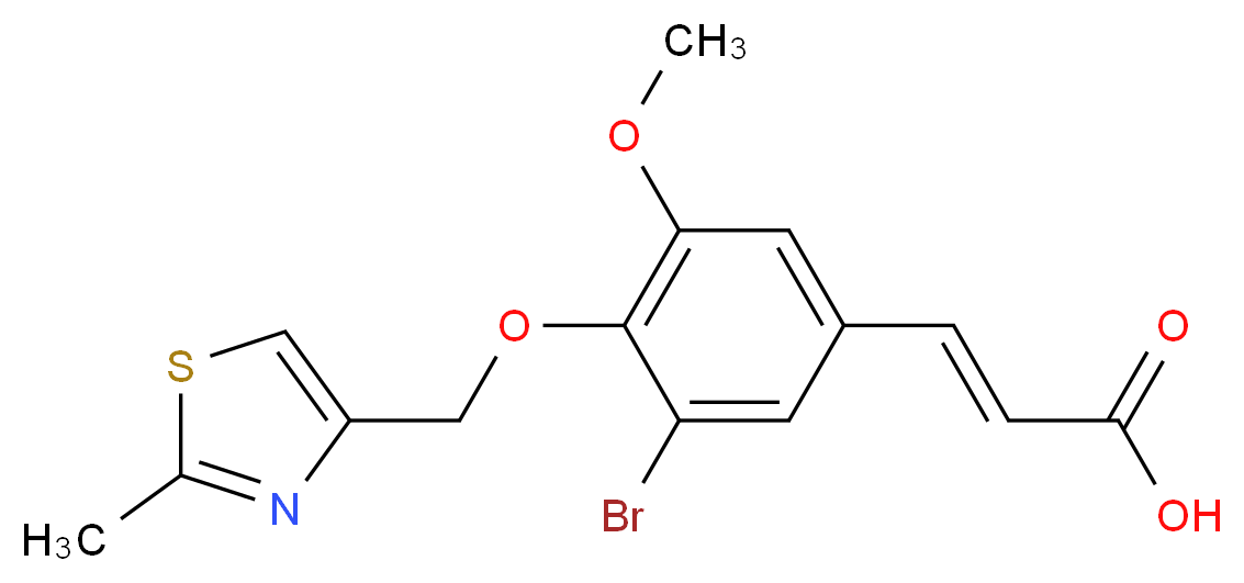 (2E)-3-{3-bromo-5-methoxy-4-[(2-methyl-1,3-thiazol-4-yl)methoxy]phenyl}acrylic acid_Molecular_structure_CAS_)