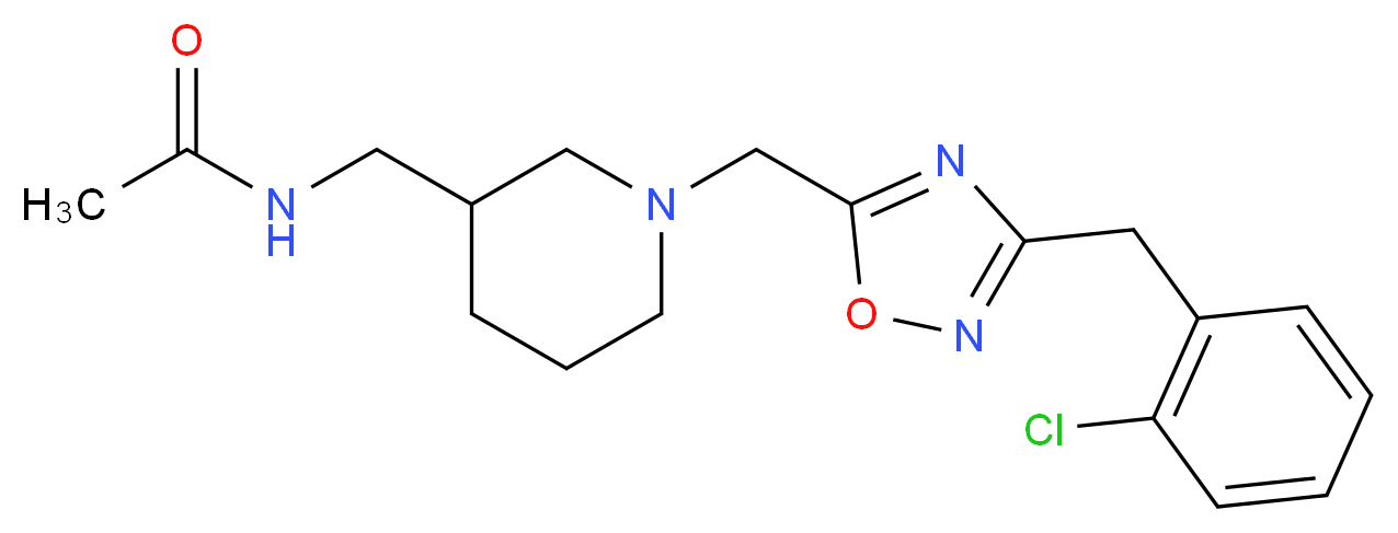 N-[(1-{[3-(2-chlorobenzyl)-1,2,4-oxadiazol-5-yl]methyl}-3-piperidinyl)methyl]acetamide_Molecular_structure_CAS_)