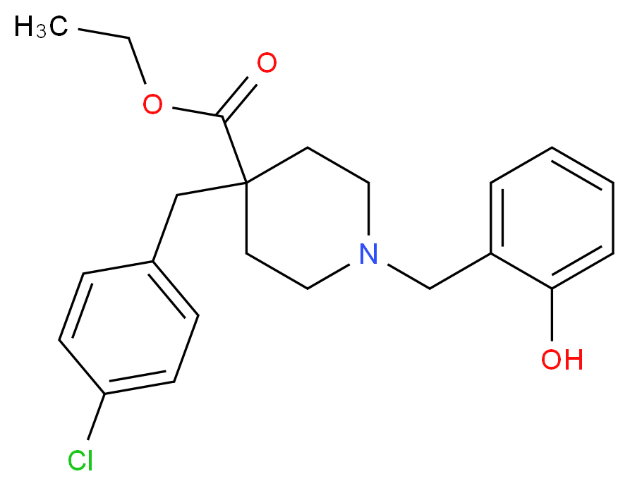 ethyl 4-(4-chlorobenzyl)-1-(2-hydroxybenzyl)-4-piperidinecarboxylate_Molecular_structure_CAS_)
