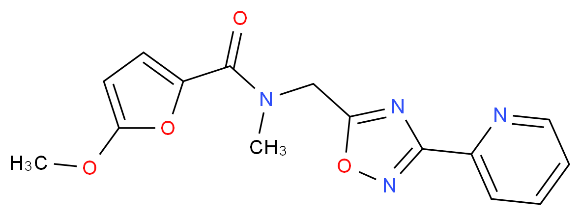 5-methoxy-N-methyl-N-{[3-(2-pyridinyl)-1,2,4-oxadiazol-5-yl]methyl}-2-furamide_Molecular_structure_CAS_)