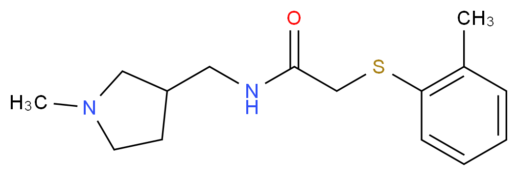 2-[(2-methylphenyl)thio]-N-[(1-methylpyrrolidin-3-yl)methyl]acetamide_Molecular_structure_CAS_)