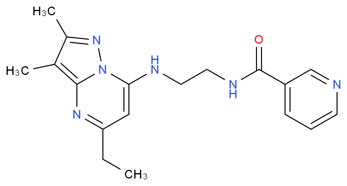 N-{2-[(5-ethyl-2,3-dimethylpyrazolo[1,5-a]pyrimidin-7-yl)amino]ethyl}nicotinamide_Molecular_structure_CAS_)