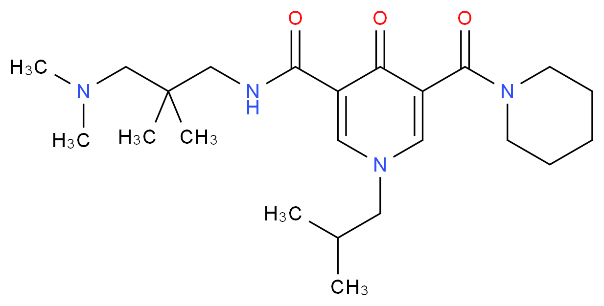 N-[3-(dimethylamino)-2,2-dimethylpropyl]-1-isobutyl-4-oxo-5-(1-piperidinylcarbonyl)-1,4-dihydro-3-pyridinecarboxamide_Molecular_structure_CAS_)