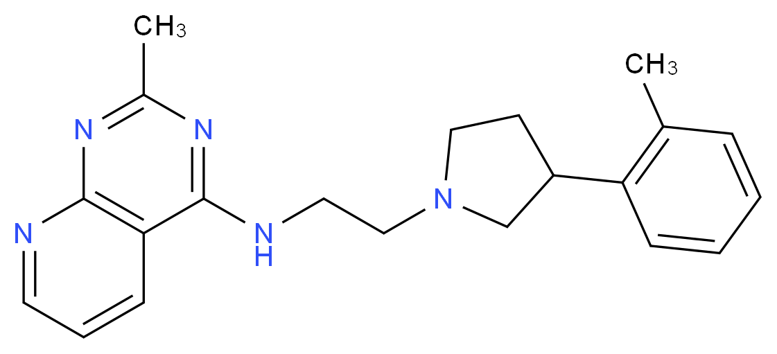 2-methyl-N-{2-[3-(2-methylphenyl)pyrrolidin-1-yl]ethyl}pyrido[2,3-d]pyrimidin-4-amine_Molecular_structure_CAS_)