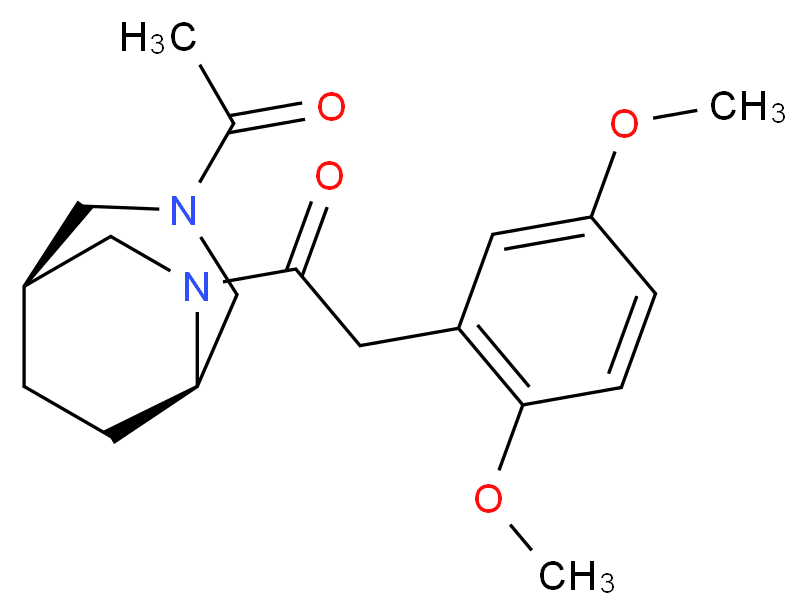 (1S*,5R*)-3-acetyl-6-[(2,5-dimethoxyphenyl)acetyl]-3,6-diazabicyclo[3.2.2]nonane_Molecular_structure_CAS_)