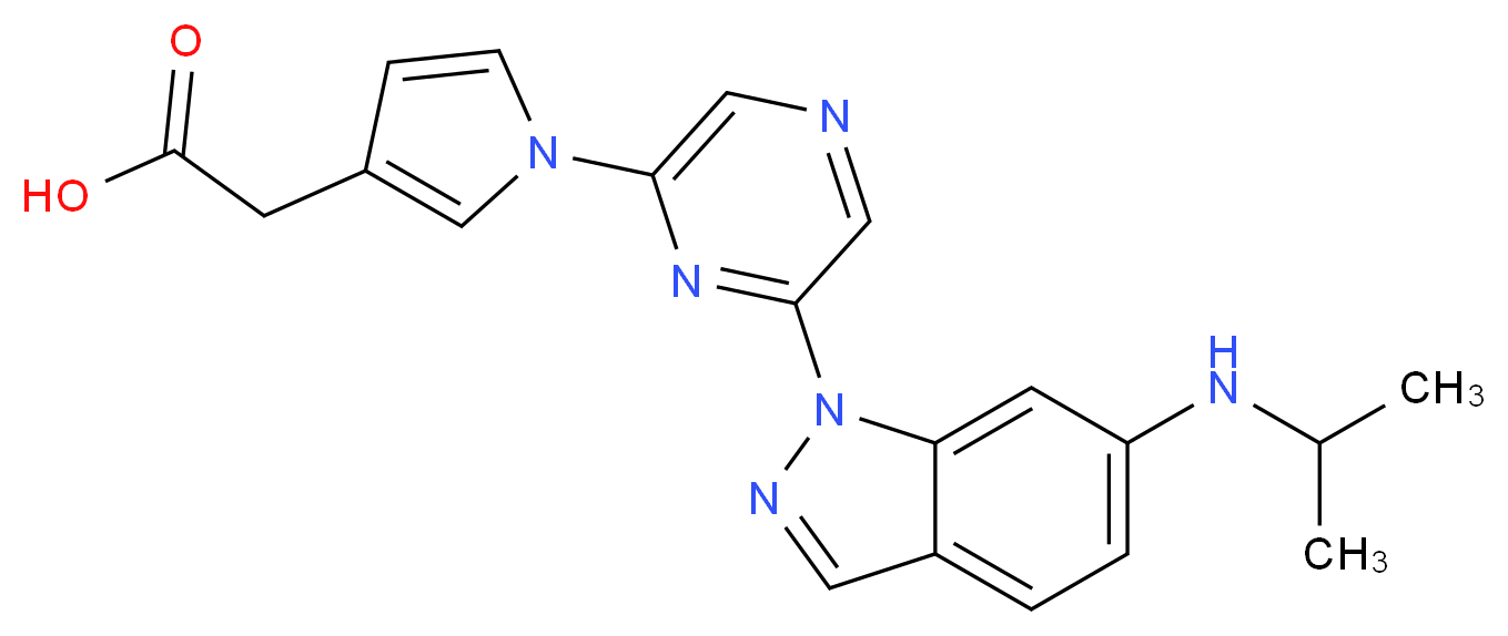 [1-(6-{6-[(1-methylethyl)amino]-1H-indazol-1-yl}pyrazin-2-yl)-1H-pyrrol-3-yl]acetic acid_Molecular_structure_CAS_)