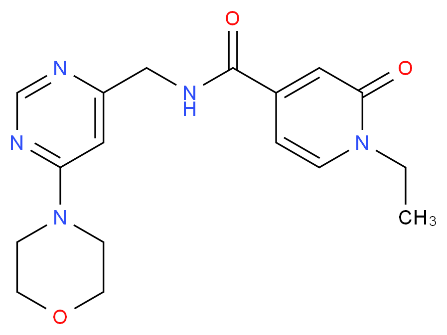 1-ethyl-N-{[6-(4-morpholinyl)-4-pyrimidinyl]methyl}-2-oxo-1,2-dihydro-4-pyridinecarboxamide_Molecular_structure_CAS_)