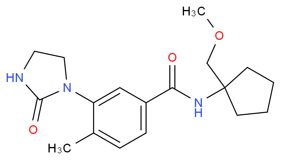 N-[1-(methoxymethyl)cyclopentyl]-4-methyl-3-(2-oxoimidazolidin-1-yl)benzamide_Molecular_structure_CAS_)