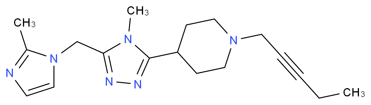 4-{4-methyl-5-[(2-methyl-1H-imidazol-1-yl)methyl]-4H-1,2,4-triazol-3-yl}-1-pent-2-yn-1-ylpiperidine_Molecular_structure_CAS_)