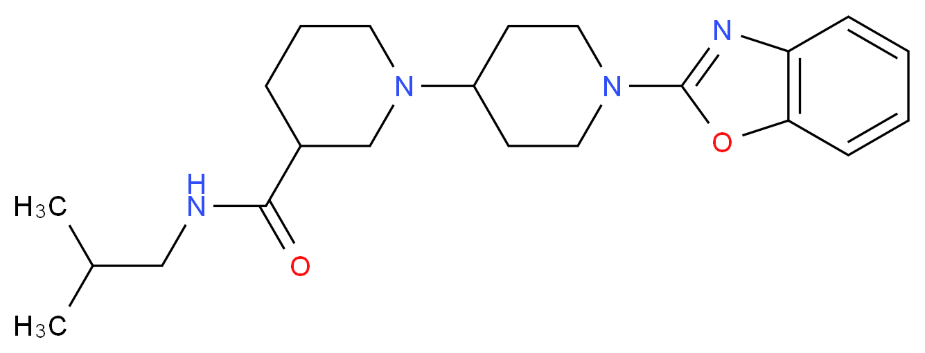 1'-(1,3-benzoxazol-2-yl)-N-isobutyl-1,4'-bipiperidine-3-carboxamide_Molecular_structure_CAS_)