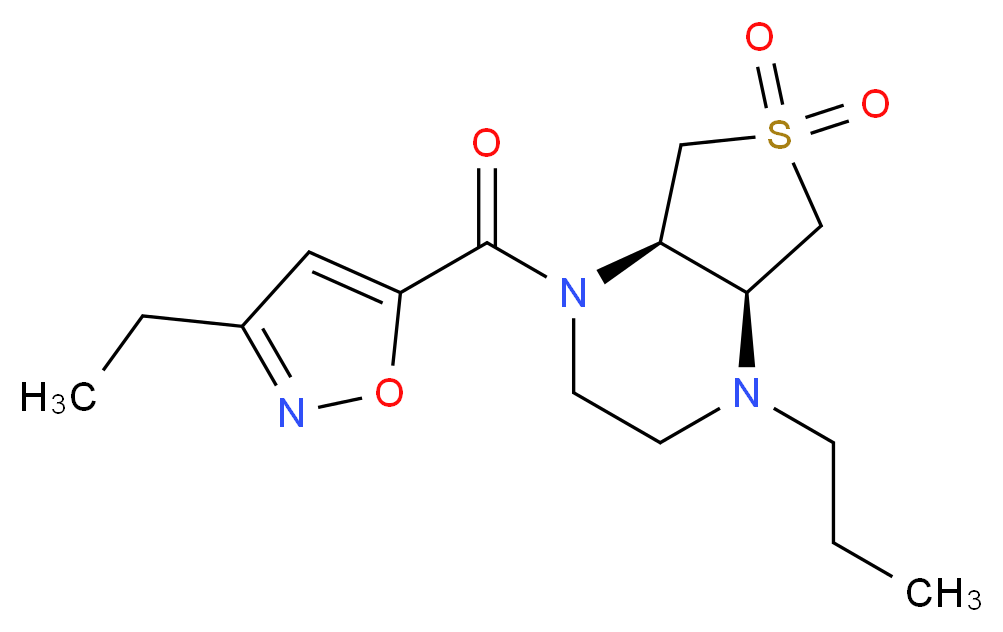 (4aS*,7aR*)-1-[(3-ethyl-5-isoxazolyl)carbonyl]-4-propyloctahydrothieno[3,4-b]pyrazine 6,6-dioxide_Molecular_structure_CAS_)