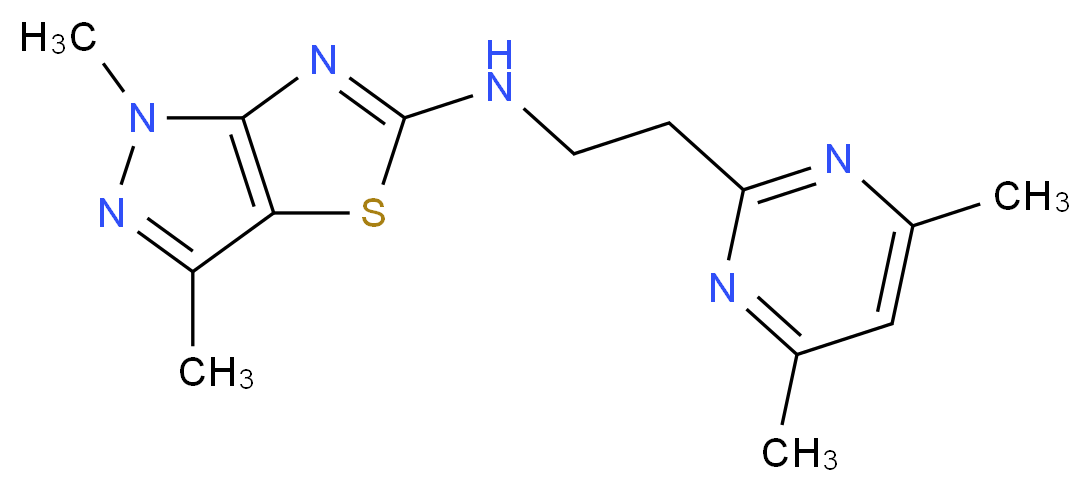 N-[2-(4,6-dimethylpyrimidin-2-yl)ethyl]-1,3-dimethyl-1H-pyrazolo[3,4-d][1,3]thiazol-5-amine_Molecular_structure_CAS_)