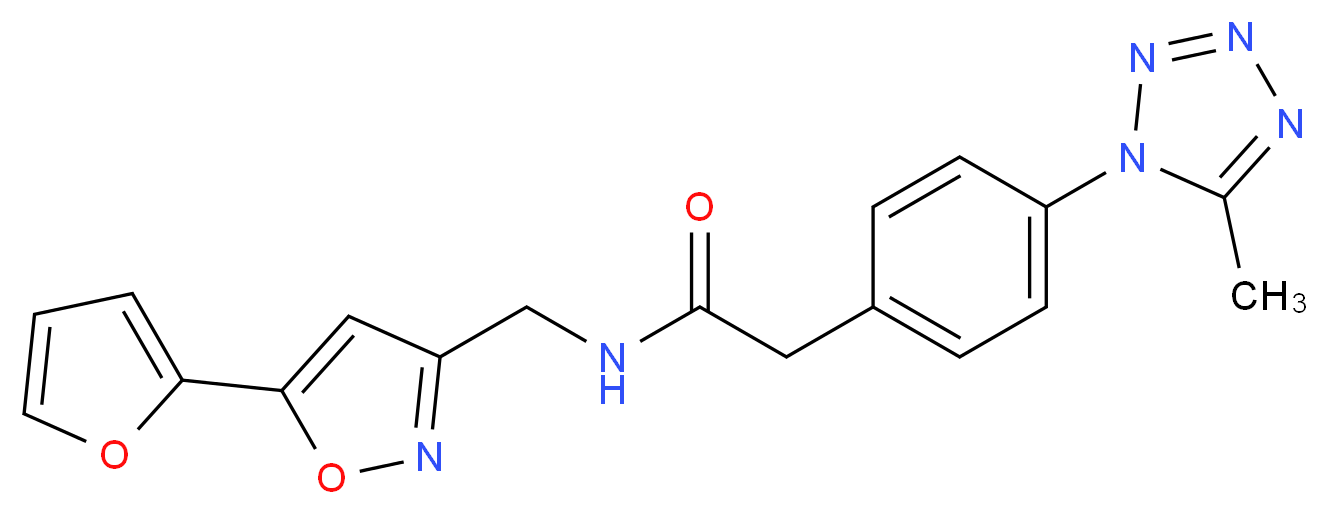 N-{[5-(2-furyl)isoxazol-3-yl]methyl}-2-[4-(5-methyl-1H-tetrazol-1-yl)phenyl]acetamide_Molecular_structure_CAS_)