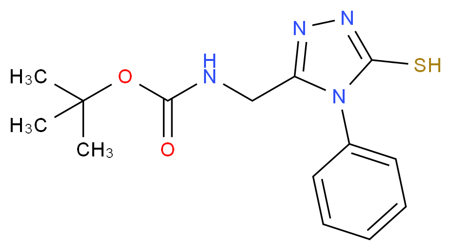 5-(N-tert-Butoxycarbonylaminomethyl)-4-phenyl-1,2,4-triazole-3-thiol_Molecular_structure_CAS_)