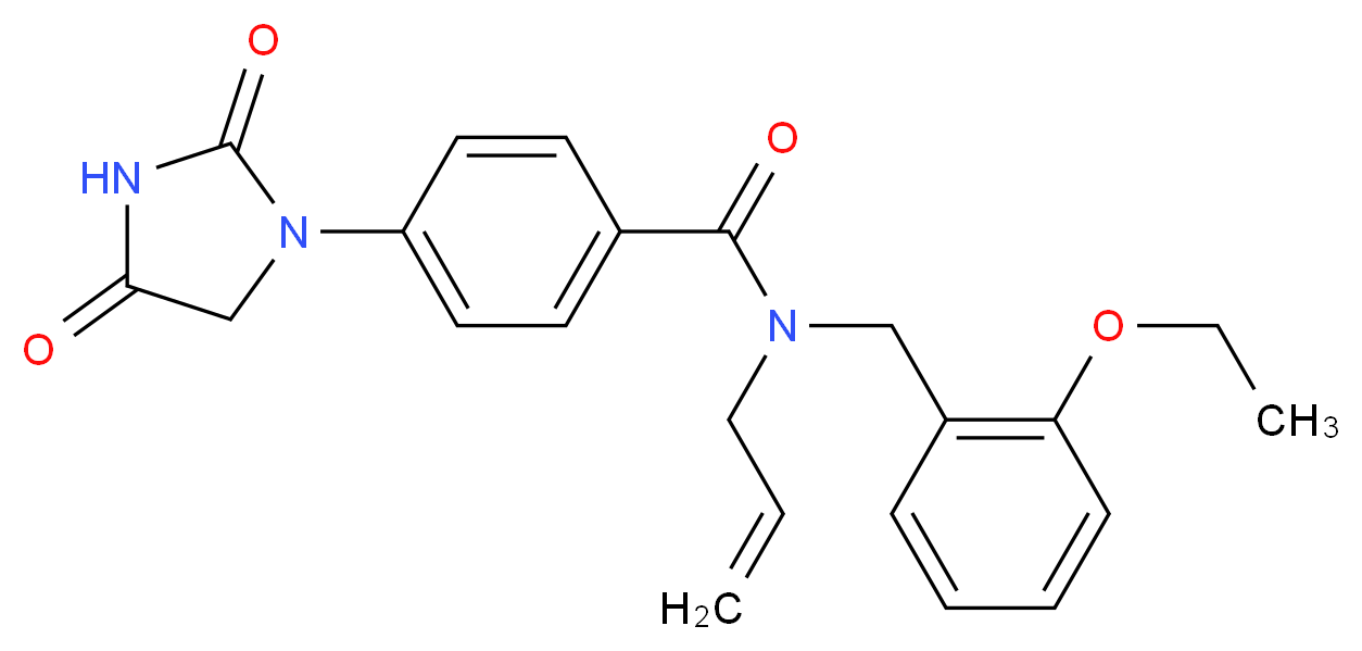 N-allyl-4-(2,4-dioxoimidazolidin-1-yl)-N-(2-ethoxybenzyl)benzamide_Molecular_structure_CAS_)