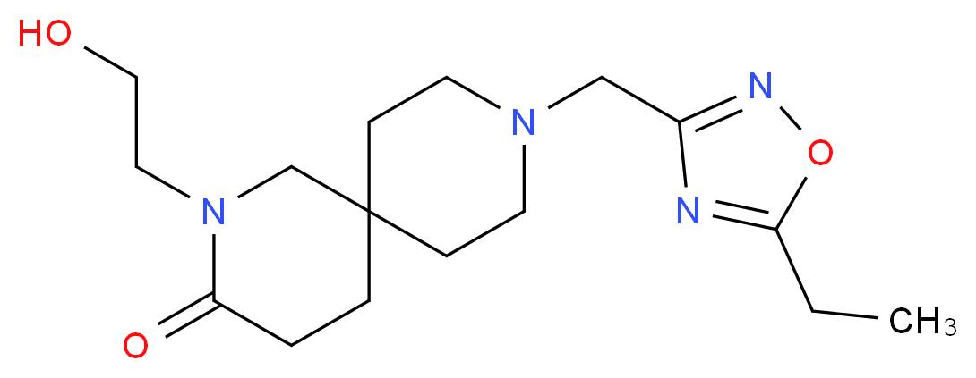 9-[(5-ethyl-1,2,4-oxadiazol-3-yl)methyl]-2-(2-hydroxyethyl)-2,9-diazaspiro[5.5]undecan-3-one_Molecular_structure_CAS_)