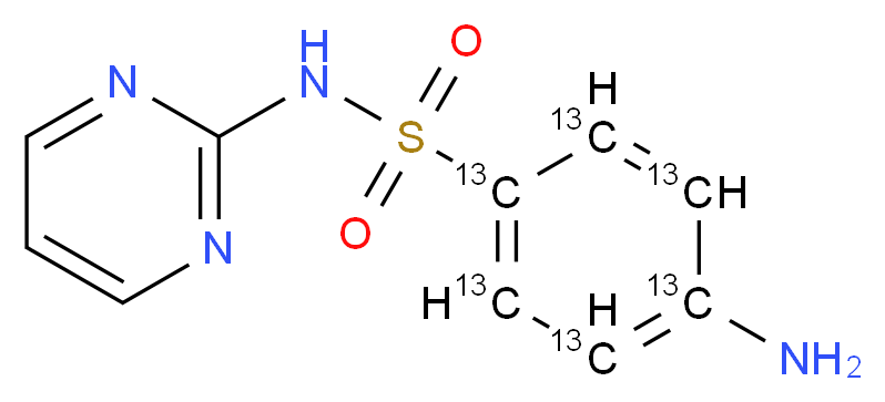 Sulfadiazine-(phenyl-13C6)_Molecular_structure_CAS_1189426-16-1)