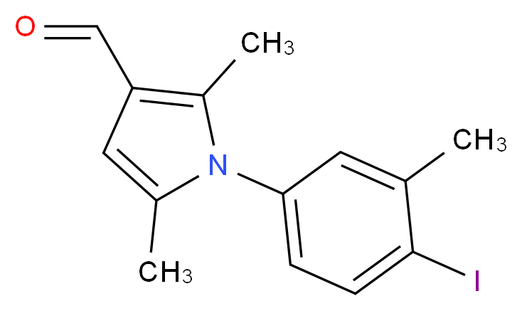 1-(4-iodo-3-methylphenyl)-2,5-dimethyl-1H-pyrrole-3-carbaldehyde_Molecular_structure_CAS_423750-08-7)