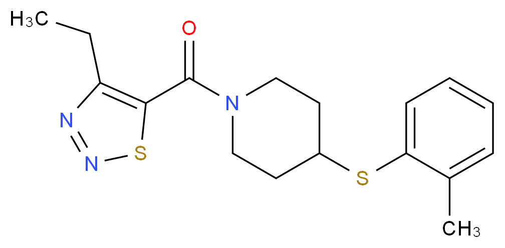 1-[(4-ethyl-1,2,3-thiadiazol-5-yl)carbonyl]-4-[(2-methylphenyl)thio]piperidine_Molecular_structure_CAS_)