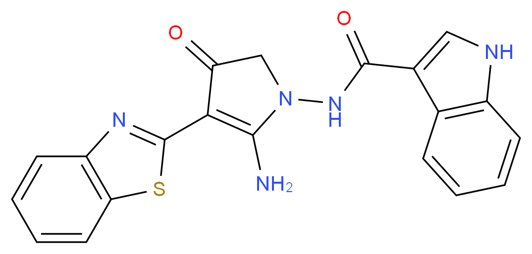 1H-Indole-3-carboxylic acid (5-amino-4-benzothiazol-2-yl-3-oxo-2,3-dihydro-pyrrol-1-yl)-amide_Molecular_structure_CAS_)