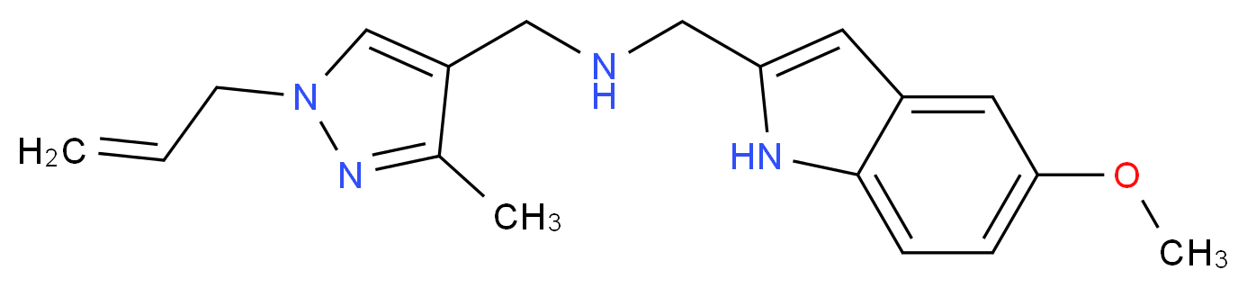 1-(1-allyl-3-methyl-1H-pyrazol-4-yl)-N-[(5-methoxy-1H-indol-2-yl)methyl]methanamine_Molecular_structure_CAS_)