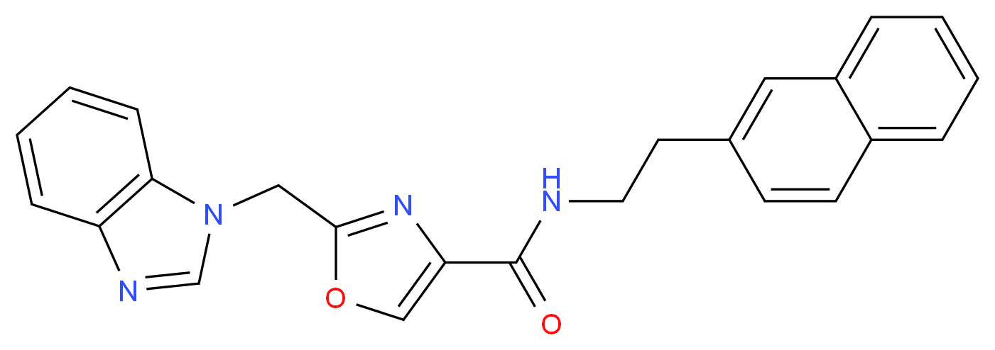 2-(1H-benzimidazol-1-ylmethyl)-N-[2-(2-naphthyl)ethyl]-1,3-oxazole-4-carboxamide_Molecular_structure_CAS_)