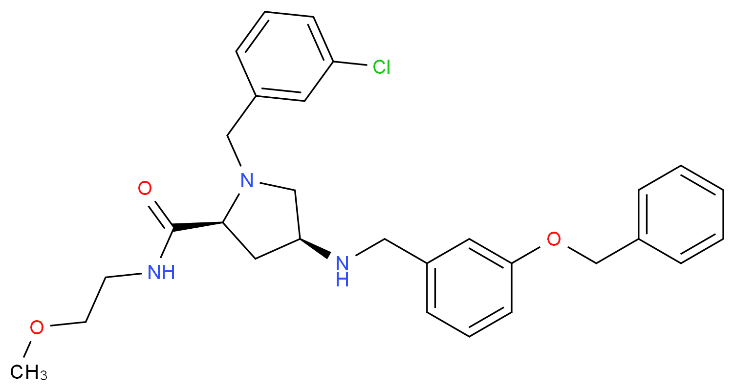 (4S)-4-{[3-(benzyloxy)benzyl]amino}-1-(3-chlorobenzyl)-N-(2-methoxyethyl)-L-prolinamide_Molecular_structure_CAS_)